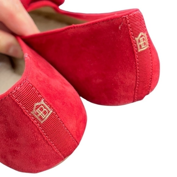 Birdies Sherpa Lined Suede Flat Loafers Size 6.5 Red Cardinal Holiday Comfy - Picture 8 of 10